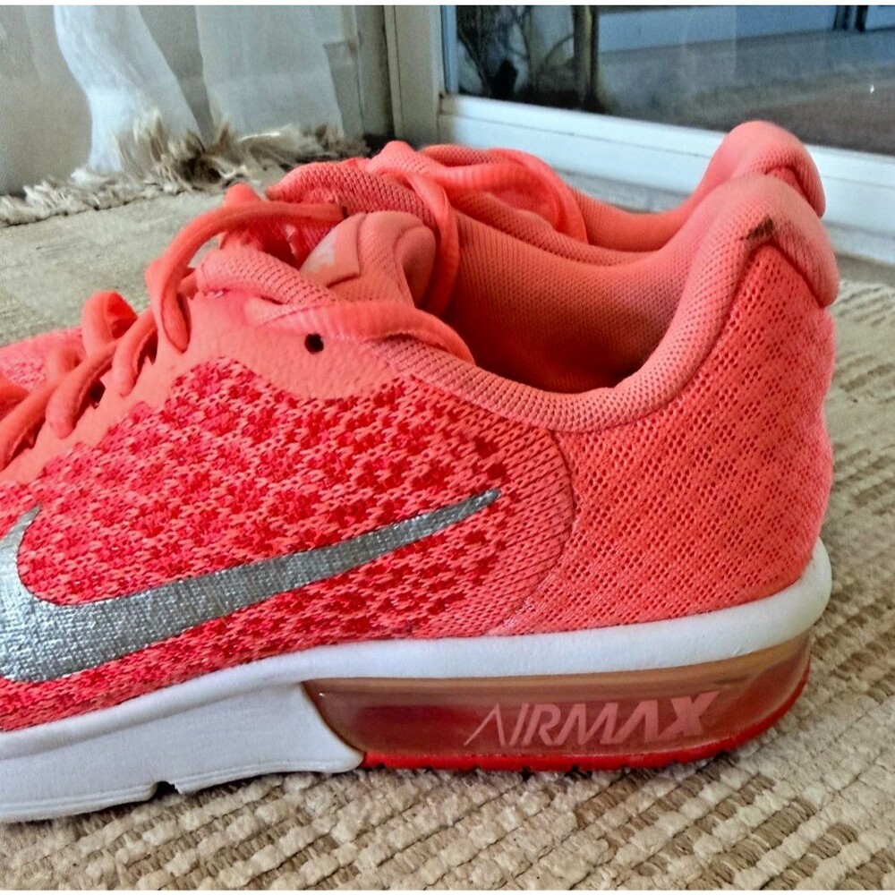 Nike 869994-600 Kids 6Y Air Max Sequent 2 Bright Crimson Mesh Running Shoes - Picture 6 of 13